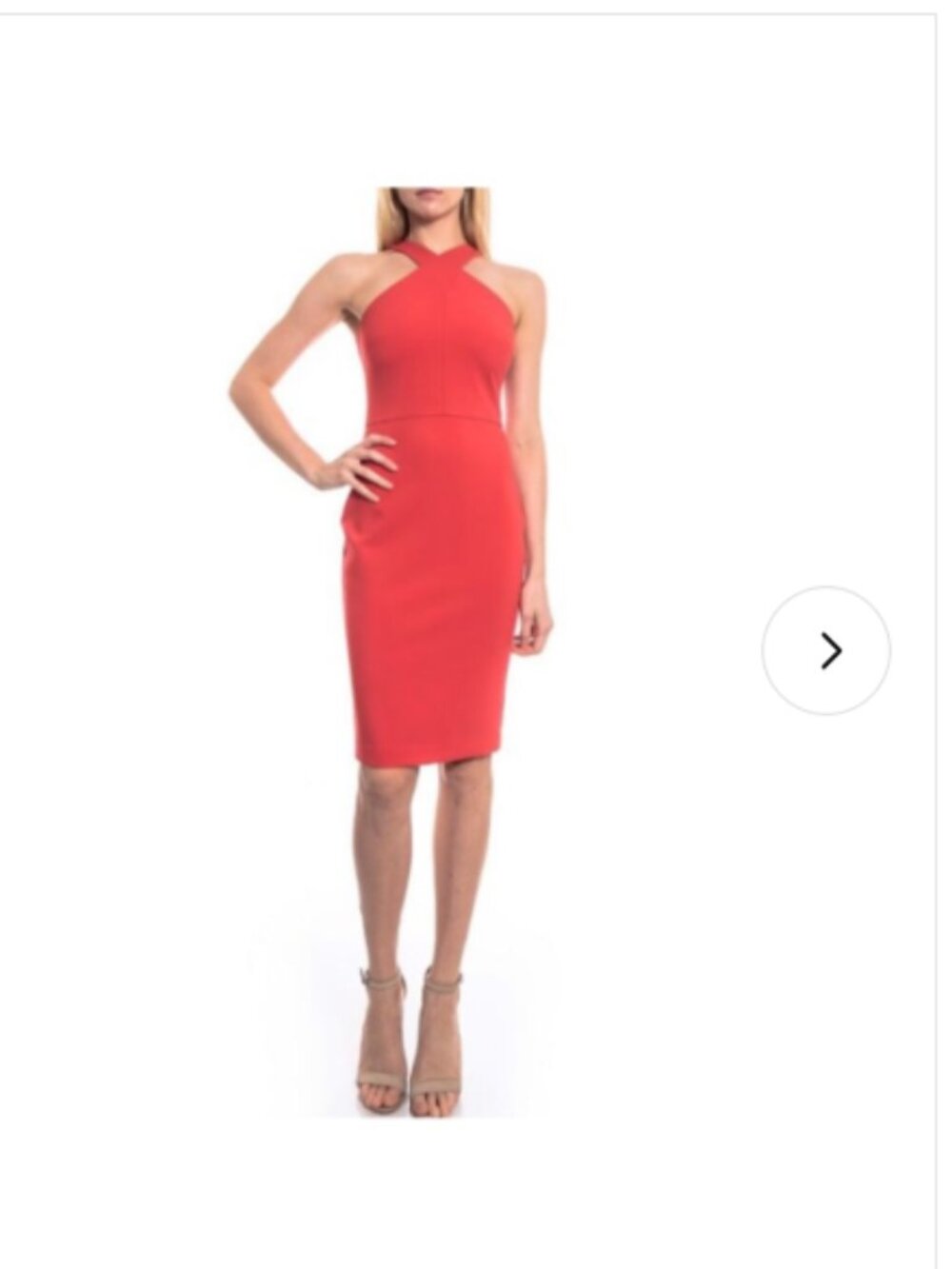 Likely Carolyn Dress cross over pageant Halter Sheath Dress 6 small pink red